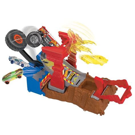 Комплект за игра Hot Wheels Monster Trucks Arena Smashers Fire crash challenge eMAG bg