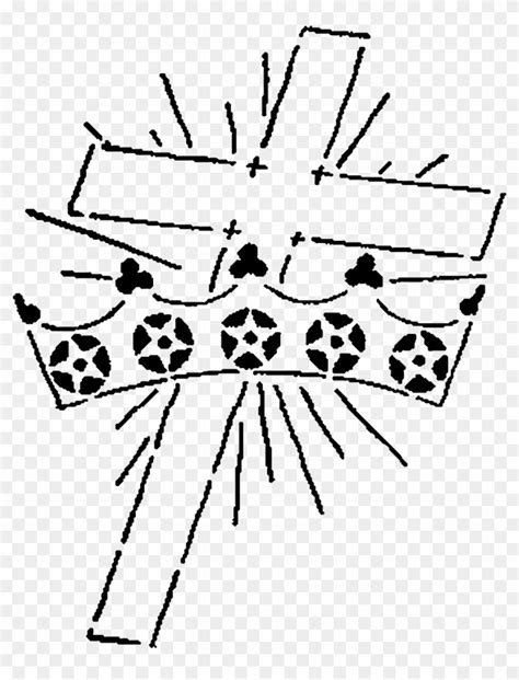 Cross And Crown Image - Cross With Crown Drawing, HD Png Download ...