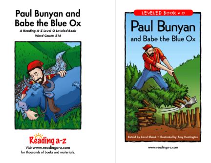 Reading Comprehension Literature Paul Bunyan And Babe The Blue Ox