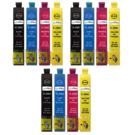 3 Go Inks Ensemble de 4 Cartouches d encre à remplacer Epson T2996