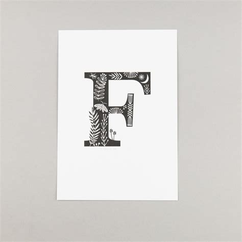 A4 Letter Print Folk Art Alphabet Design Letters A I Etsy Uk