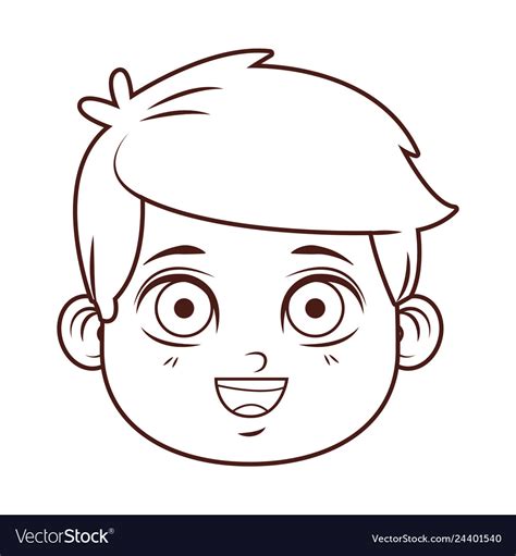 Cute boy face cartoon Royalty Free Vector Image