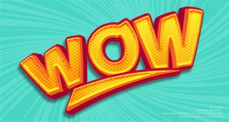 Premium Vector Vector Realistic Wow D Bold Text Effect