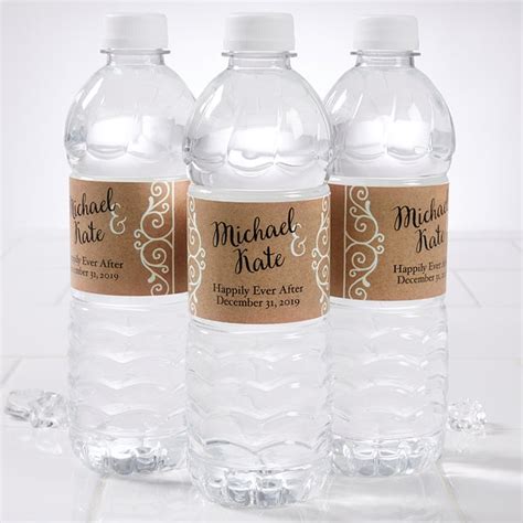 Personalized Wedding Water Bottle Labels Rustic Chic