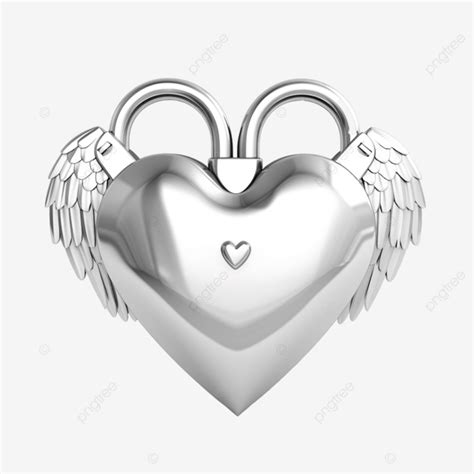 Heart Shaped Security Padlock With Wings Valentines Day Lock Padlock