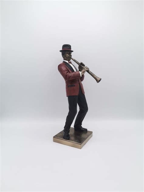 Clarinet Player Sculpture Statue Musical T Jazz Musician Figurine