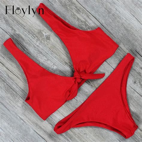 Floylyn Women Swimwear Bow Tie Bikini Brazilian Swimwear Brazilian