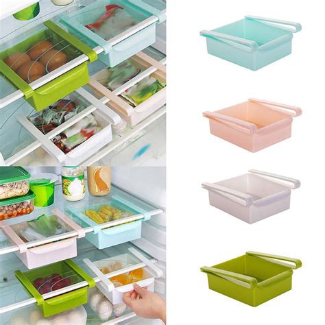 Slide Kitchen Fridge Freezer Space Saver Organizer Storage Rack Shelf