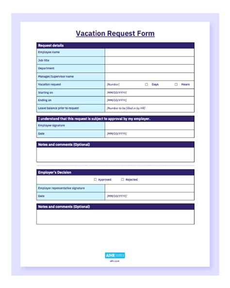 Your All-in-One Guide to Vacation Request Forms [+ Free Template] - AIHR