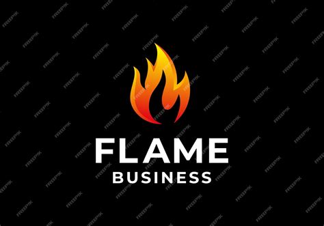 Premium Vector | Flame business logo on a black background