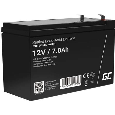 Greencell Rechargeable Batterie Agm V Ah Accumulateur Au Gel Plomb