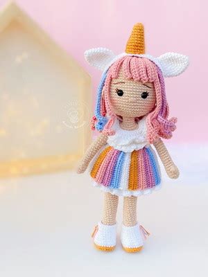 Boneca Sofia A Unicornio Em Amigurumi Compre Produtos Personalizados