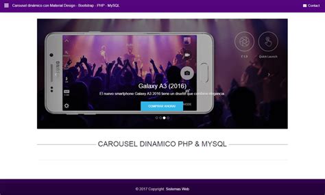 Carrusel Din Mico Con Material Design Y Bootstrap Sistemas Web