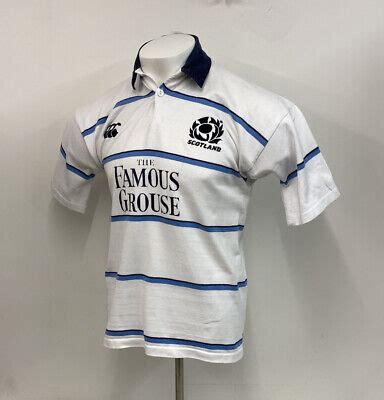 Scotland Rugby Shirt Canterbury Famous Grouse Away Jersey White Sz