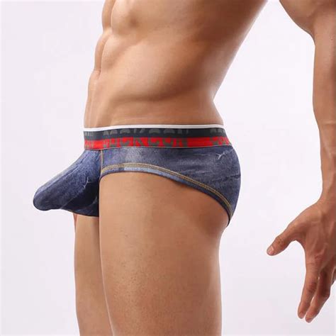 New Arrival Fashion Cowboy Men S Denim Brief Low Rise Pouch Bulge