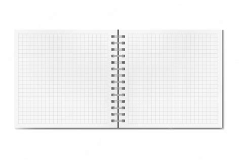 Premium Vector Opened Realistic Square Ruled Sketchbook Mockup