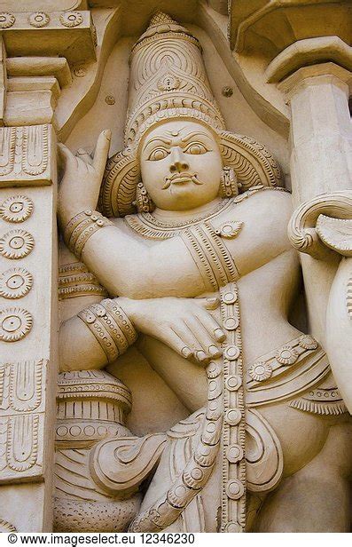 Carved Idol On The Outer Wall Of The Kanchi Kailasanathar Temple Carved