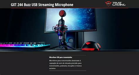 Microfone Streamer Trust Gaming Gxt Buzz Usb Hardstore