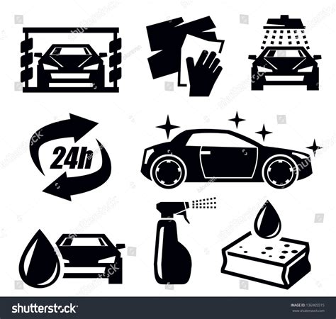 Iconos Vectoriales De Lavado De Coches Vector De Stock Libre De