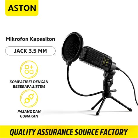 Jual Aston Microphone Condenser Cardioid Mic With Tripod Stand Pop