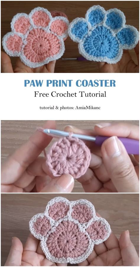 Paw Coaster Free Crochet Pattern And Paid C