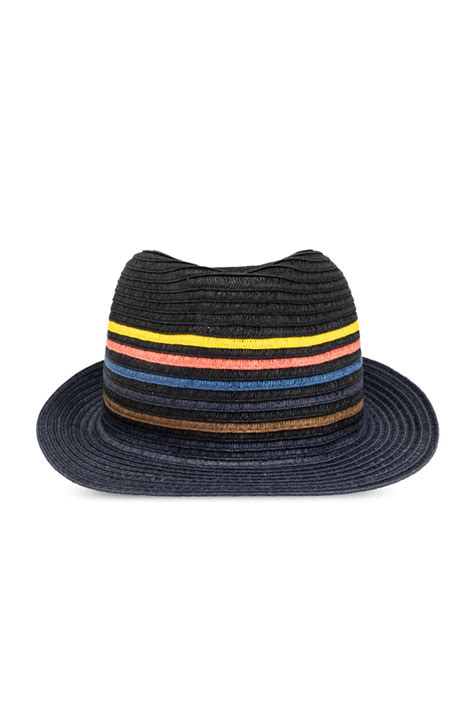 Navy Blue Striped Pattern Hat Paul Smith Vitkac GB