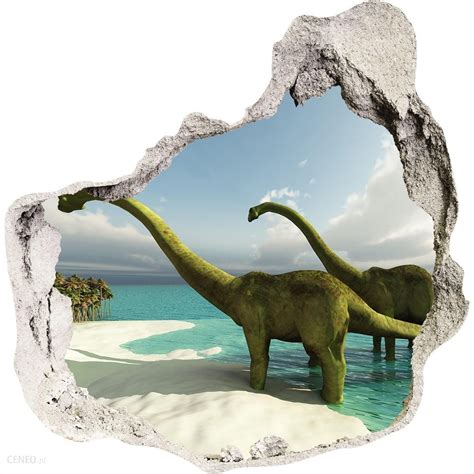 Wallmuralia Dziura D Fototapeta Naklejka Dinozaury Na Pla Y X Cm