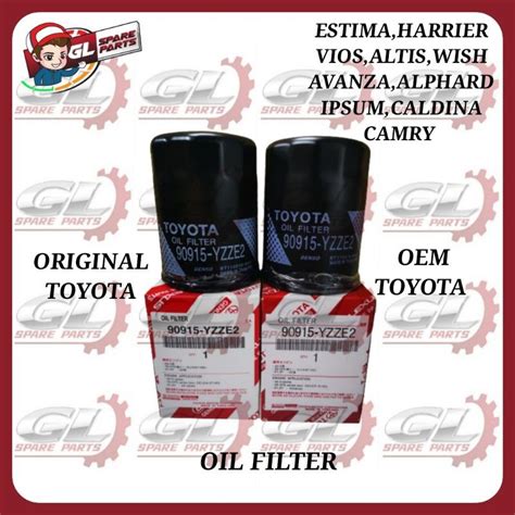 TOYOTA OIL FILTER 90915 YZZE2 VIOS ALTIS CAMRY WISH ESTIMA AVANZA