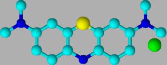 3D-molecular ball and stick structure of methylene blue: color code;... | Download Scientific ...