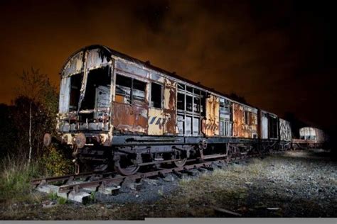 Old Rail Cars Left To Rot On A Siding Ayrshire Scotland Abandoned