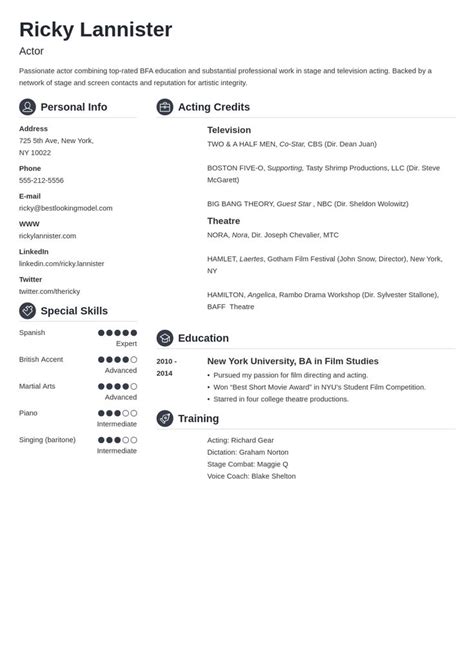 Technical Theatre Resume Template - Resumeaqu