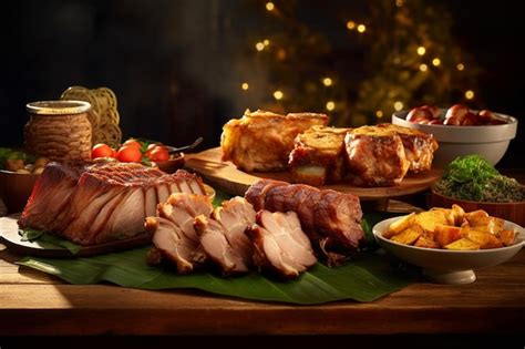 Premium AI Image | Lechon on a plate Filipino food Generative AI