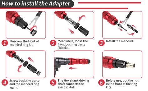 Beaspire Rivet Nut Adapter Kit For Electric Drill Professional