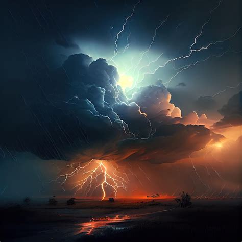 Premium Photo | Thundercloud with lightning generative ai