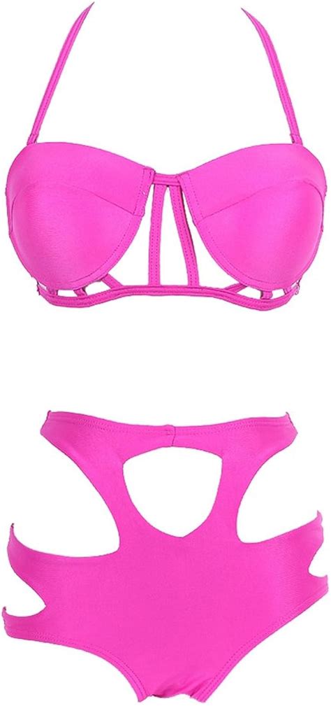 Amazon Hot Pink Bathing Suit Women Swimwear Sexy Swim Suit Clothing Shoes Jewelry