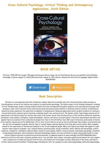 BEST PDF Cross Cultural Psychology Critical Thinking And Contemporary