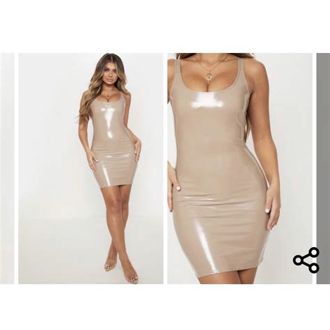 Plt Nude Vinyl Dress Sold Out Online Never Worn Depop