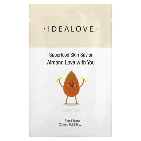 Idealove, Superfood Skin Savior, маска з суперфудами, мигдаль, 1 шт ...