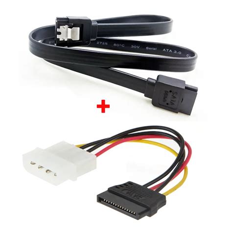 SATA 3.0 Cable 6GB/s SATA III Cable & sata power cable Flat Data Cord ...