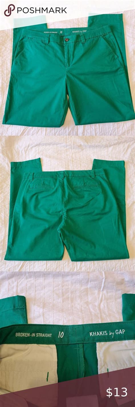 Gap Broken In Khakis Pants Kelly Green Pants Khaki Pants Khaki