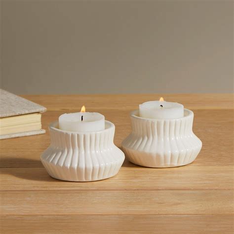 kinsley cm ceramic tea light holder set   white laura james