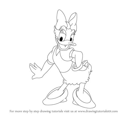 Step by Step How to Draw a Daisy Duck : DrawingTutorials101.com