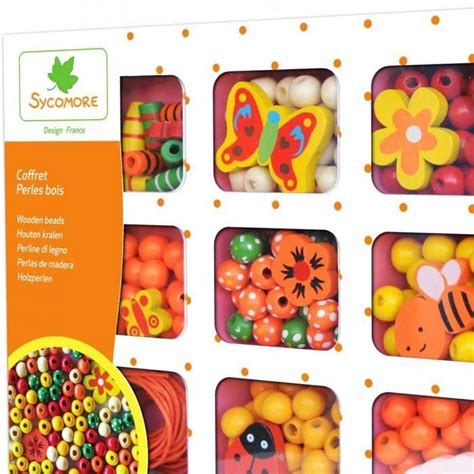 Sycomore Coffret Perles Bois Orange Cdiscount Beaux Arts Et Loisirs