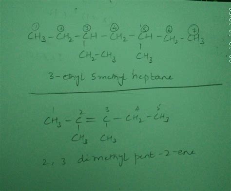 Give The Structure Of Ethyl Methyl Heptane Dimethyl Pent Ene