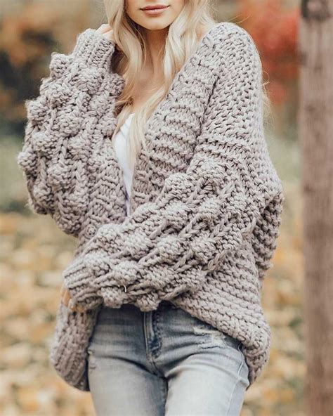 Oversized Chunky Thick Cable Knit Cardigan Sweater – sunifty | Cable ...