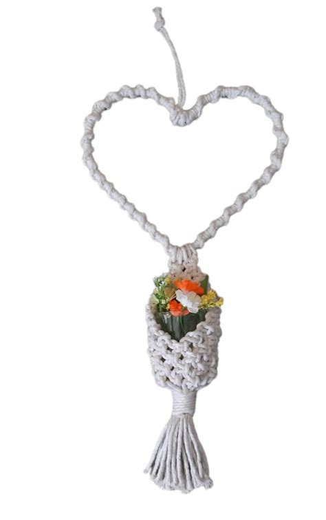 Macrame Heart Planter Hanger Folksy