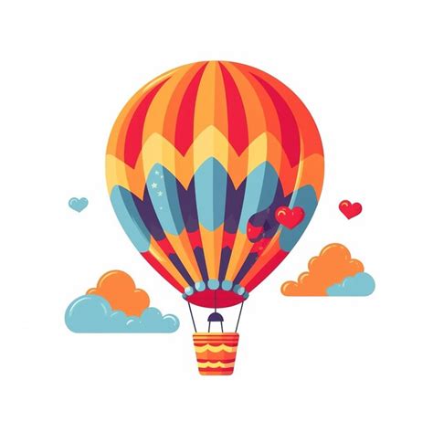 Premium Ai Image Cute Cartoon Hot Air Balloon