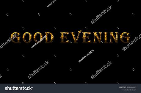 Good Evening Sign Black Background Gold Stock Illustration 2180086289