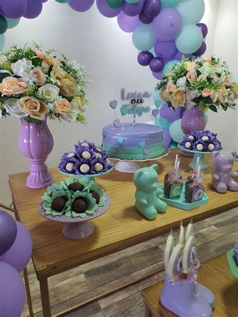 Cha Revelacao Lilas E Verde - Decoração Chá de revelação ?? Verde e lilas | Elo7