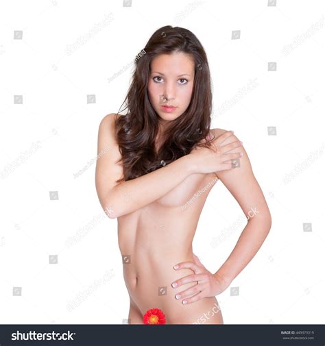 Attractive Nude Woman Covering Herself Her Stock Photo Shutterstock